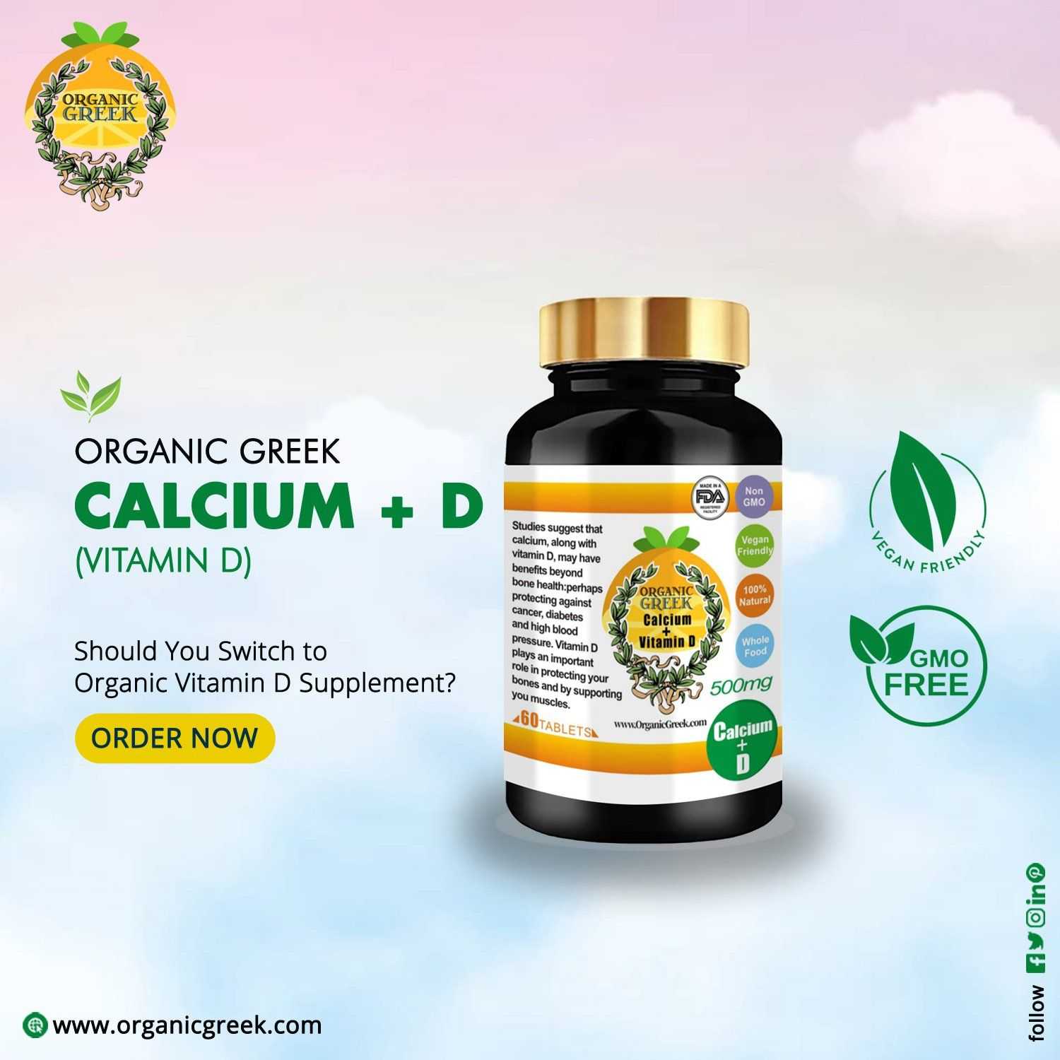 Organic Calcium and Vitamin D Supplement